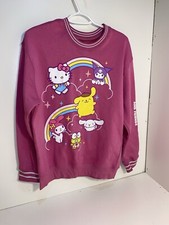 Hello Kitty And Friends Sweatshirt Women's Medium Long Sleeve TV Graphic Pink