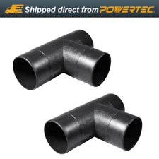 POWERTEC 70180-P2 2-1/2-Inch Dust Collection T-Fitting, 2 PK