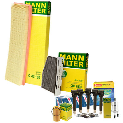 Mann Filters Bosch 5 Coil Denso Iridium Power Spark Plugs TuneUp Kit For VW FWD