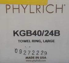 Phylrich - KGB40/24B - Towel Ring, Large Burnished Gold Wall Mount