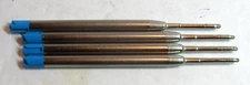 4 PARKER STYLE  BLUE GEL REFILLS-MEDIUM .7MM-METAL BODY-FIT PARKER PENS