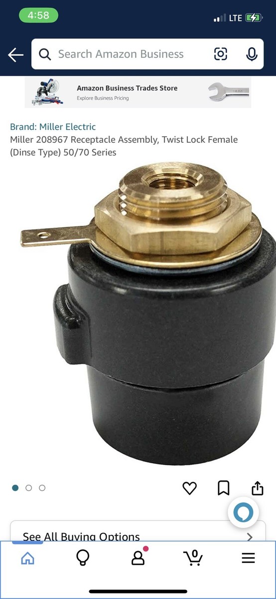 Miller 208967 receptacle assembly twist lock female (2) available  