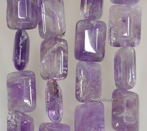 20X15MM AMETHYST GEMSTONE GRADE B RECTANGLE LOOSE BEADS 7inch - Picture 2 of 4