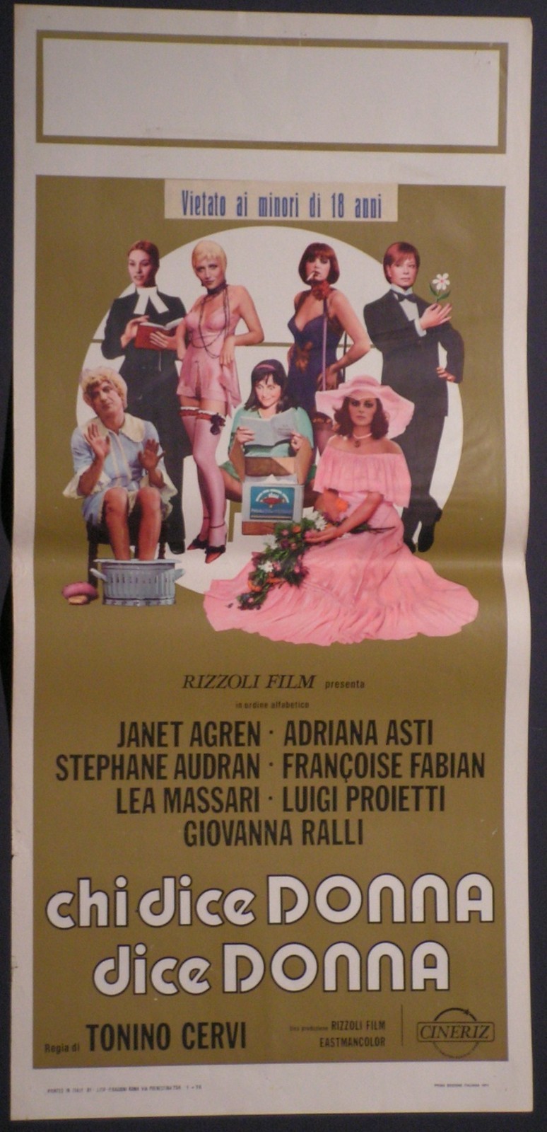 Locandina originale film Chi dice donna, dice donna (1976) - Regia di Tonino Cervi