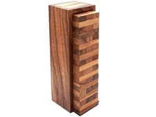 Wood Tumbling Tower Game - Ideal for Party Games Kids Games Building Games Ca...