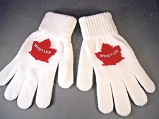 Whistler Canada Gloves Mittens Winter White Red Maple Leaf Women NEW