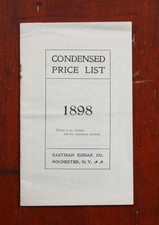 1898 EASTMAN KODAK CONDENSED PRICE LIST/cks/207948