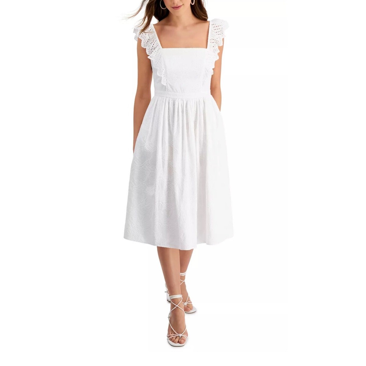 off the shoulder denim dress with belt Off-the-Shoulder Belted Midi – Modern Millie Trademark Law: Chapter 5-1: Material:CRYSTALS AND COTTON swatch:red-black-white-stripe The front has a