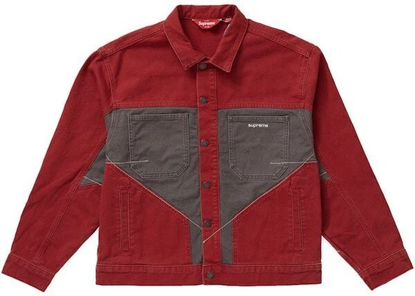 Veste en denim lambrissé Supreme 2 tons rouge taille grande