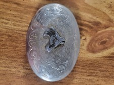 Vintage Silver Tone Horse Head Belt Buckle 3.5x2.25