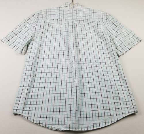 St. John’s Bay Button Up Shirt Men’s Large Windowpane Plaid Short Sleeves Casual - Picture 3 of 9