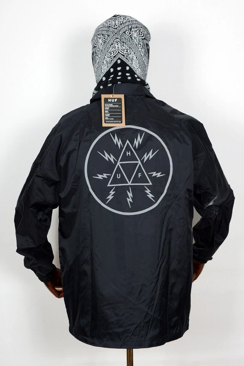 Huf Worldwide Windbreaker Coach Jacket Black In S Regen