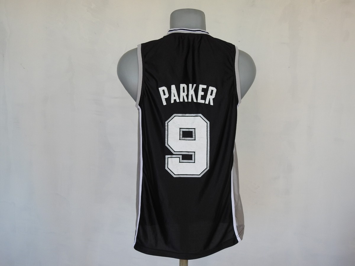San Antonio Spurs Jersey #9 Parker Black Shirt Size L NBA USA