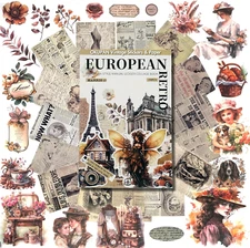 Vintage Scrapbook Stickers and Ephemera Pack – Pre Cut Design Scrapbooking Suppl