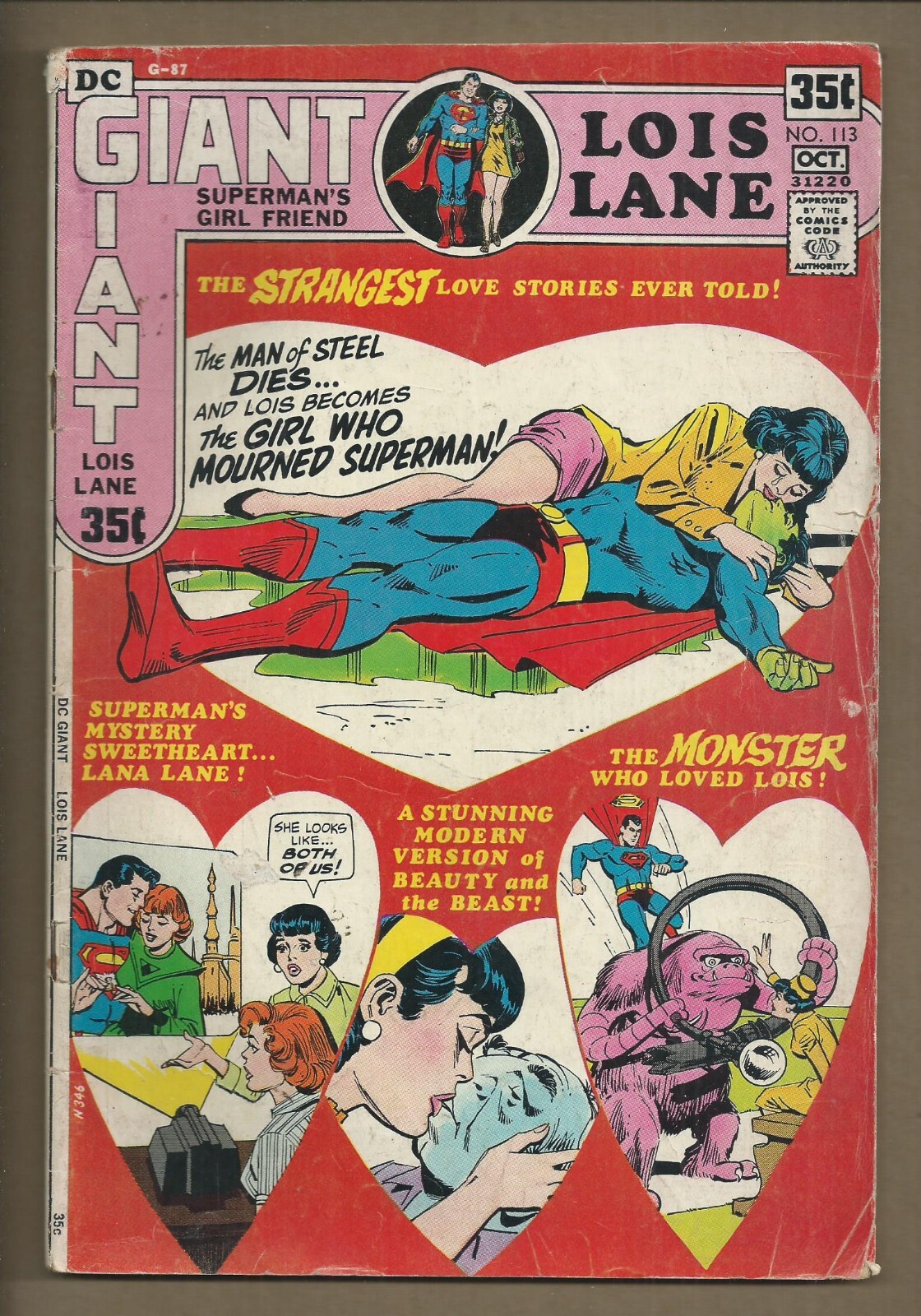 *SUPERMANS GIRLFRIEND LOIS LANE #113*DC GIANT COMICS 1971*STRANGE LOVE STORY*VG-