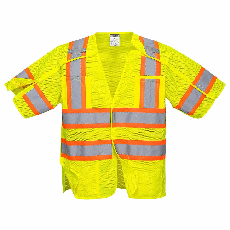 Portwest US382 Kobuk Breakaway Hi-Vis Contrast Reflective Safety Work Vest ANSI - Image 2 of 4