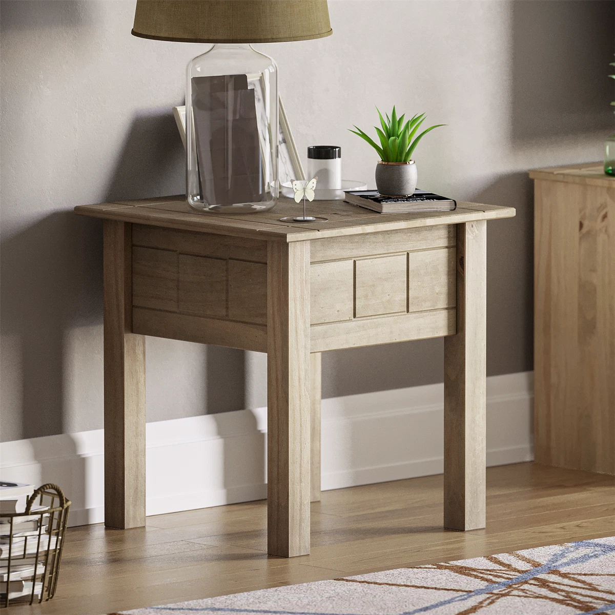 Lamp with end table outlet