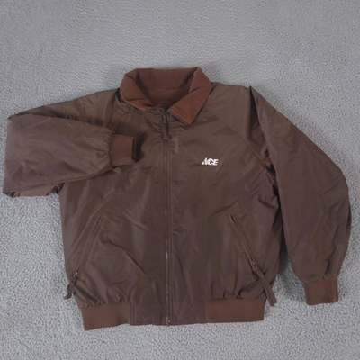 #ad #ad ACE Hardware Jacket Mens Large Brown Employee Work Uniform Insulated Coat $19.99
