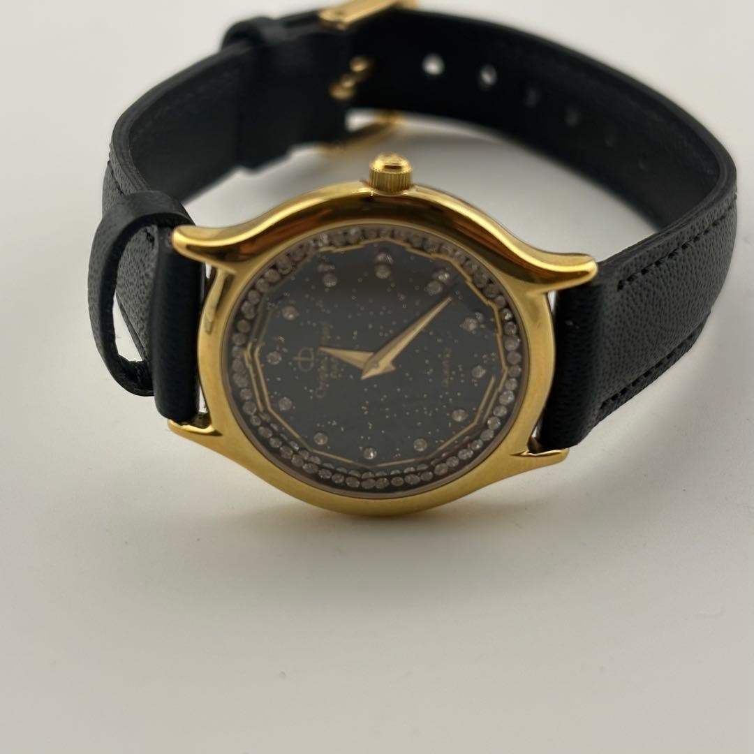 Christian Bernard クォーツ 腕時計 カラーストーン Christian Bernard Quartz Watch Black Ladies Stone Decor Vintage