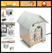 Heated Outdoor Cat House - Insulated Waterproof Shelter for Winter Cats, Large