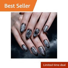 UEYRSEDB Almond Press on Nails, Colorful Gothic, 24 Pcs