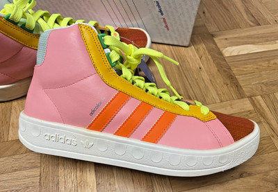 NEU adidas Originals ADICOLOR H HI HIGH Rosa Pink Bunt Neon Stiefel 80er EU 42