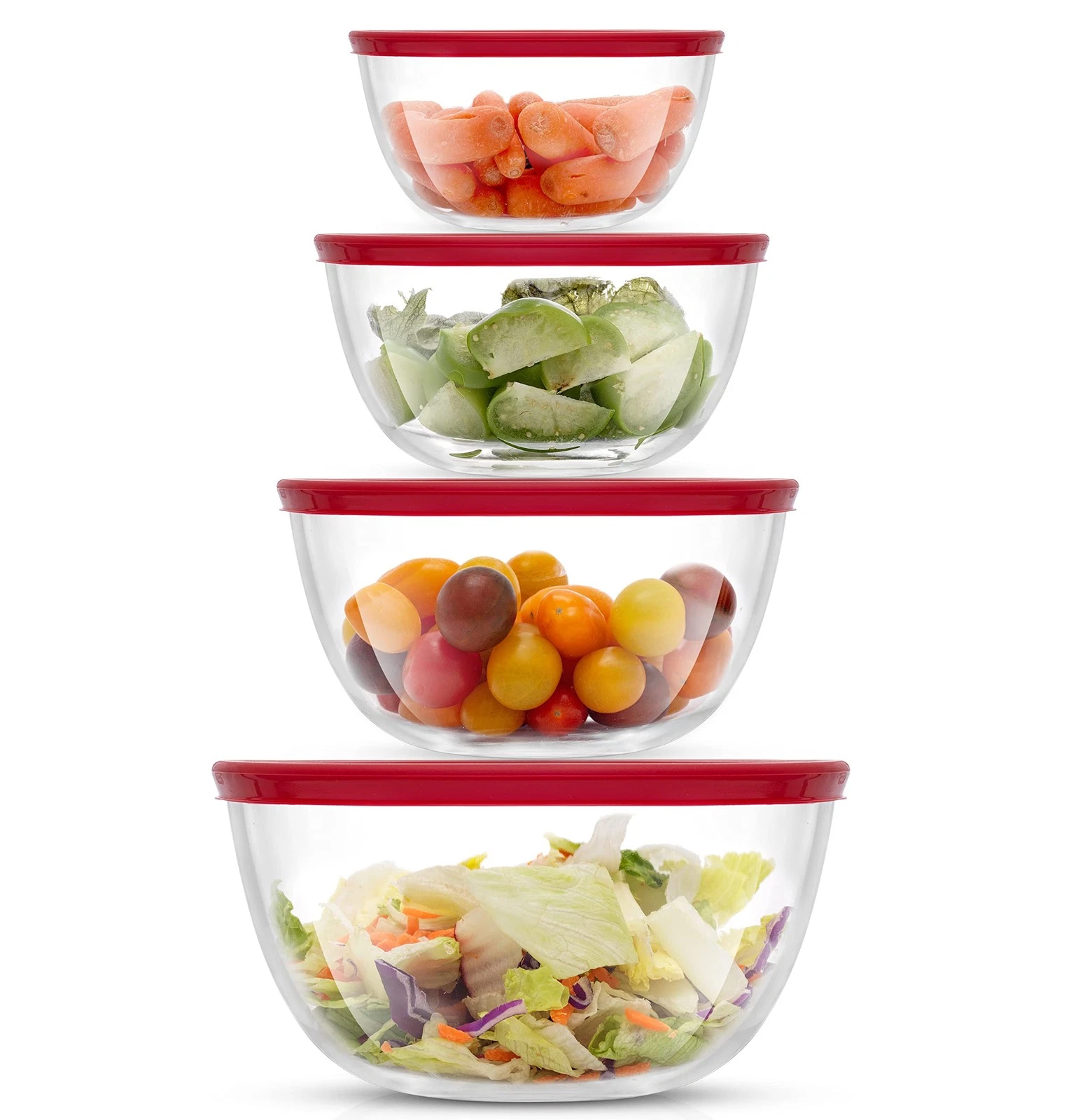 JoyJolt 8pc Durable Nesting Glass Mixing Bowls with Lids Airtight Storage
Opens in a new window or t