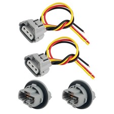 2PCS Front Turn Signal Socket with 2PCS Plug Harness,Front Turn Signal Bulb Sock