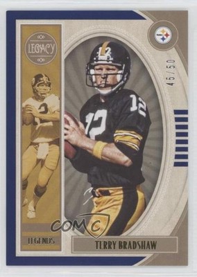 2019 Panini Legacy Legends Blue 45/50 Terry Bradshaw #130 HOF o7m