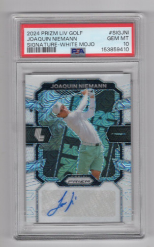 2024 PANINI PRIZM LIV GOLF JOAQUIN NIEMANN WHITE MOJO AUTO (14/36) PSA 10