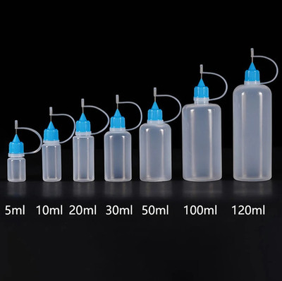 1pc PE Squeezable Applicator Bottle Needle Tip Refillable 5 120ml Oil Caps - NEW