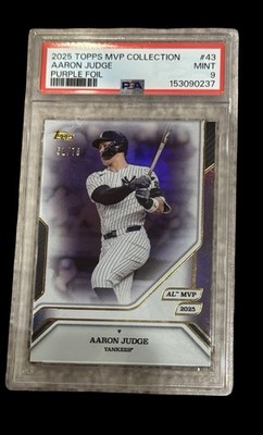 2025 Topps MVP Collection Aaron Judge Purple Foil /75 PSA 9 Yankees SP