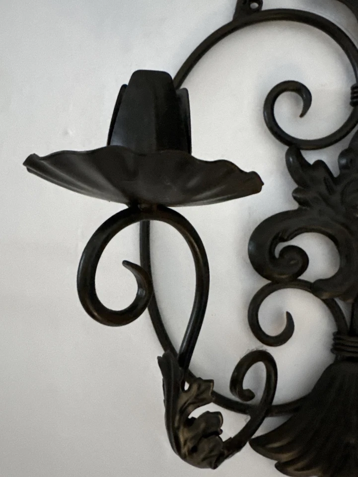 Пара чугунных настенных бра со свечами высотой 18 дюймов x длиной 13 дюймов Southern Living - Изображение 4 из 4