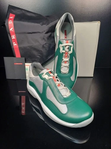 PRADA CALFSKIN MESH NEOPRENE AMERICA'S CUP SNEAKERS.