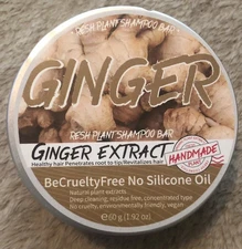 Vegan Ginger Hair Regrowth Shampoo Bar , Hair Growth Anti Hair Loss Smoothing