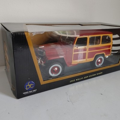 1955 WILLYS JEEP STATION WAGON 1:18 ROAD SIGNATURE OPENING HOOD