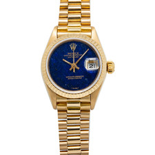 Rolex Datejust 69178 18k YG President Blue Lapis Dial Auto Ladies Watch 26mm