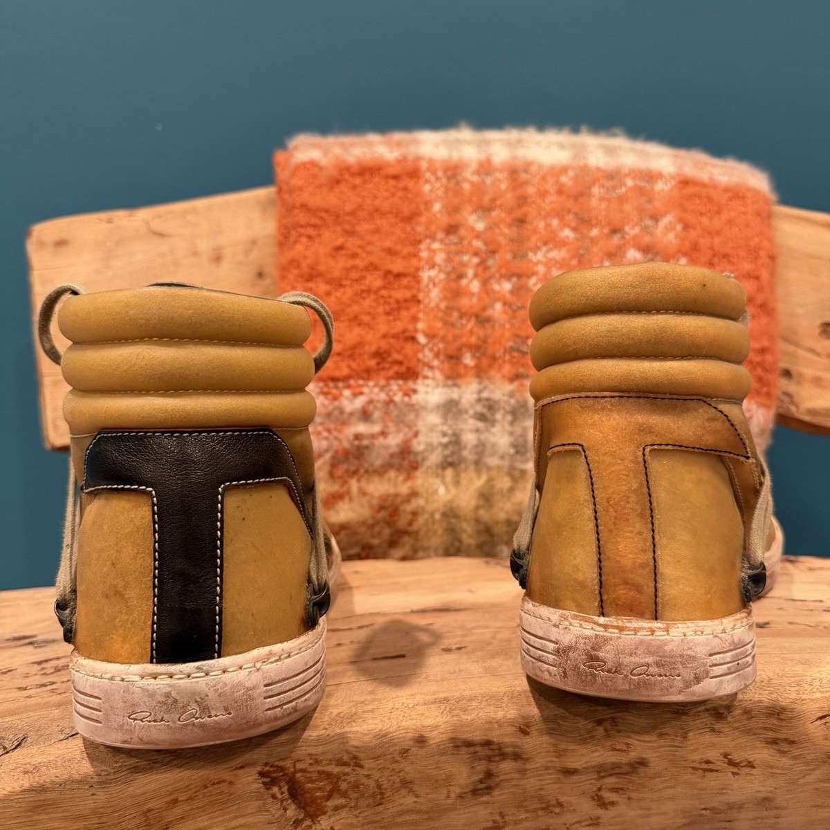 Rick Owens Babel Ss19 Green Leather Geothrasher High Top Sneakers