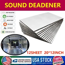 SILVER 12PCS 1.65'X1' FIREPROOF AUTOHESION SOUND DEADENER HEAT INSULATION MAT
