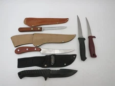 FIXED BLADE KNIFE LOT CAMILLUS MAXAM NORMARK HYDE PARK FISHING HUNTING