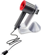 Miniature Hair Dryer Set with Stand  Nozzle   1:12 Scale Realistic Dollhouse Ba