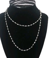 Milor Italy 925 Sterling Silver 30" Beaded Necklace 