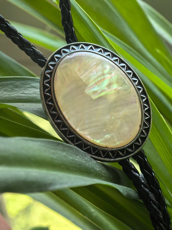 Madreperla Para Hombres Bola Vintage Bolo Corbata Boda Collar Vaquero Occidental Regalo Foto 4 de 4