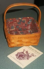 2002 Longaberger Small Patriotic Flag Liner Basket & Protector Paper