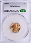 1958-D Lincoln Cent - CACG MS-65+ RD
