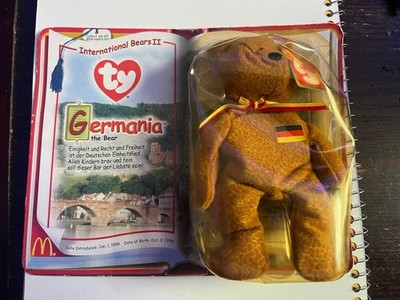 Ty Beanie Baby Germania Bear 1999 McDonald s International Bears II Sealed