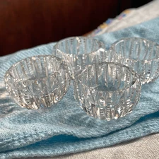 Lot of 4 cut glass open salt bowls. Victorian ornate