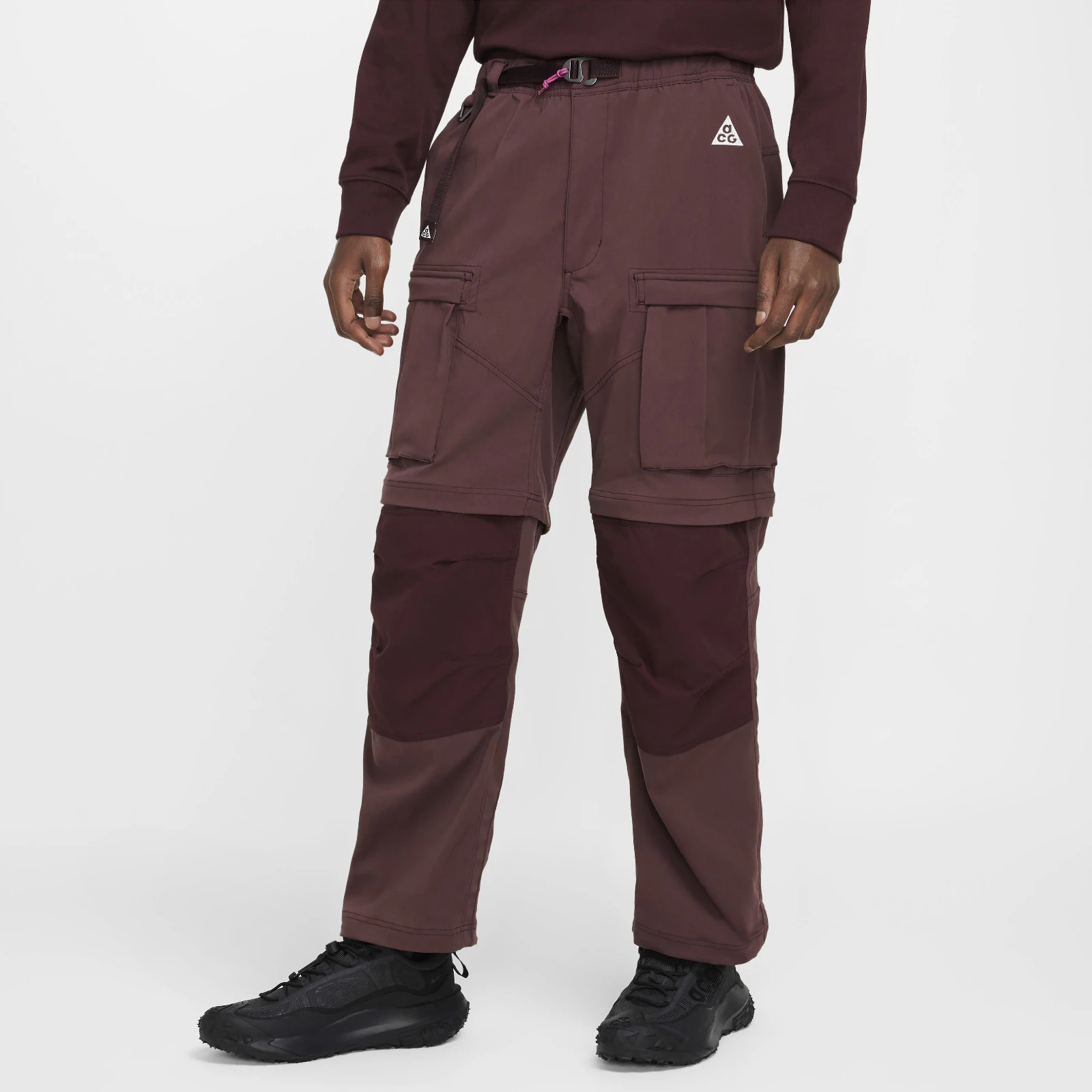 NIKE ACG SMITH SUMMIT CARGO CONVERTIBLE PANTS SIZE L (FN0428 652) BURGUNDY