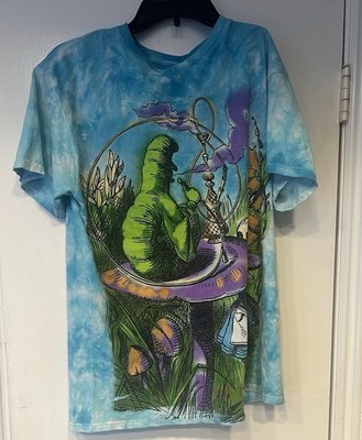Liquid Blue 2015 Alice In Wonderland Hookah Mushroom Tie Dye T Shirt Size Medium