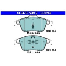 ATE Bremsbelagsatz Bremsklötze vorne 13.0470-7249.2 24709 24710 LD7249 | 139153